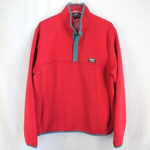 LL Bean Airlight Knit 1/4 Snap Pullover Mens Size XL Red Slightly Fitted Ribbed